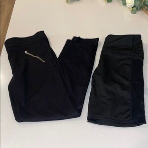 Black Athletic Shorts and Leggings Set